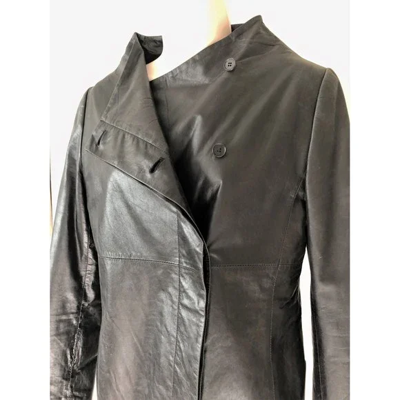 Demoo Parkchoonmoo MEDIUM Black Leather Coat - RARE!